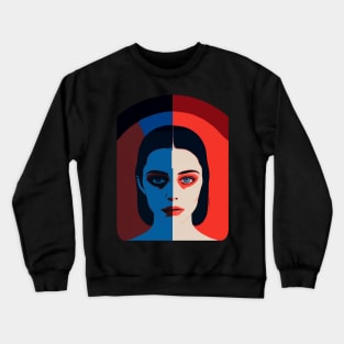 Woman Split Portrait Crewneck Sweatshirt